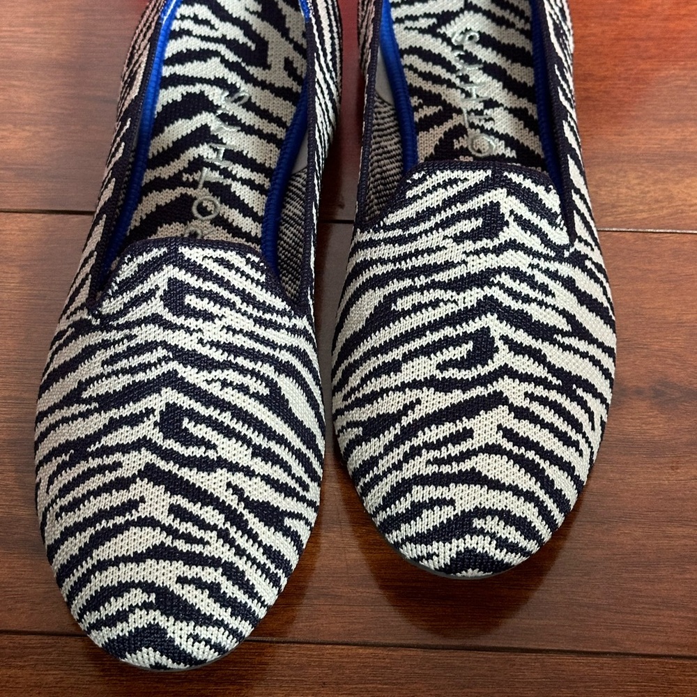 Rothy’s Navy Zebra Slip-On Loafers